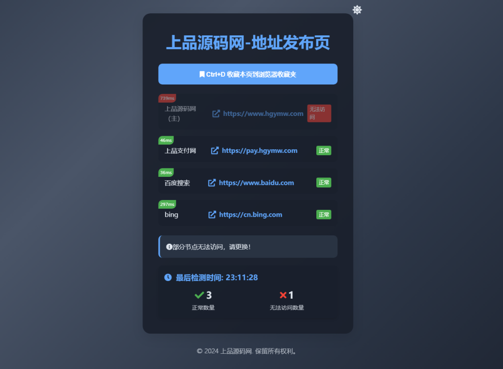 图片[2]-全新UI网址发布页源码_地址发布单页_全自动带黑白模式 手动切换-kukus-资源站